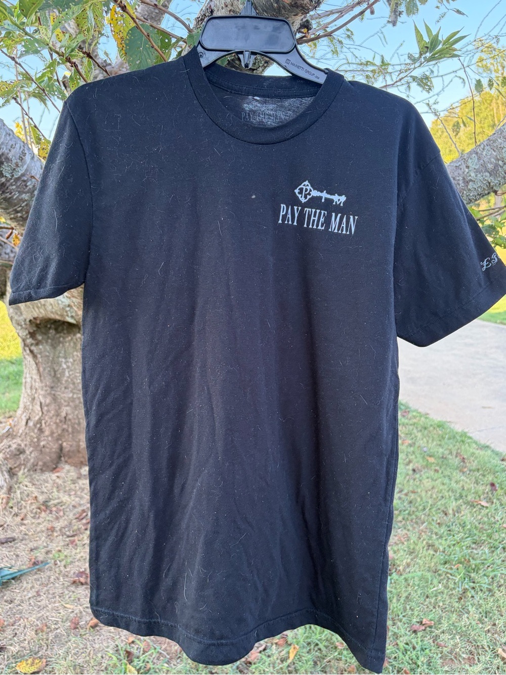 Pay The Man Black Graphic Men's T-Shirt medium